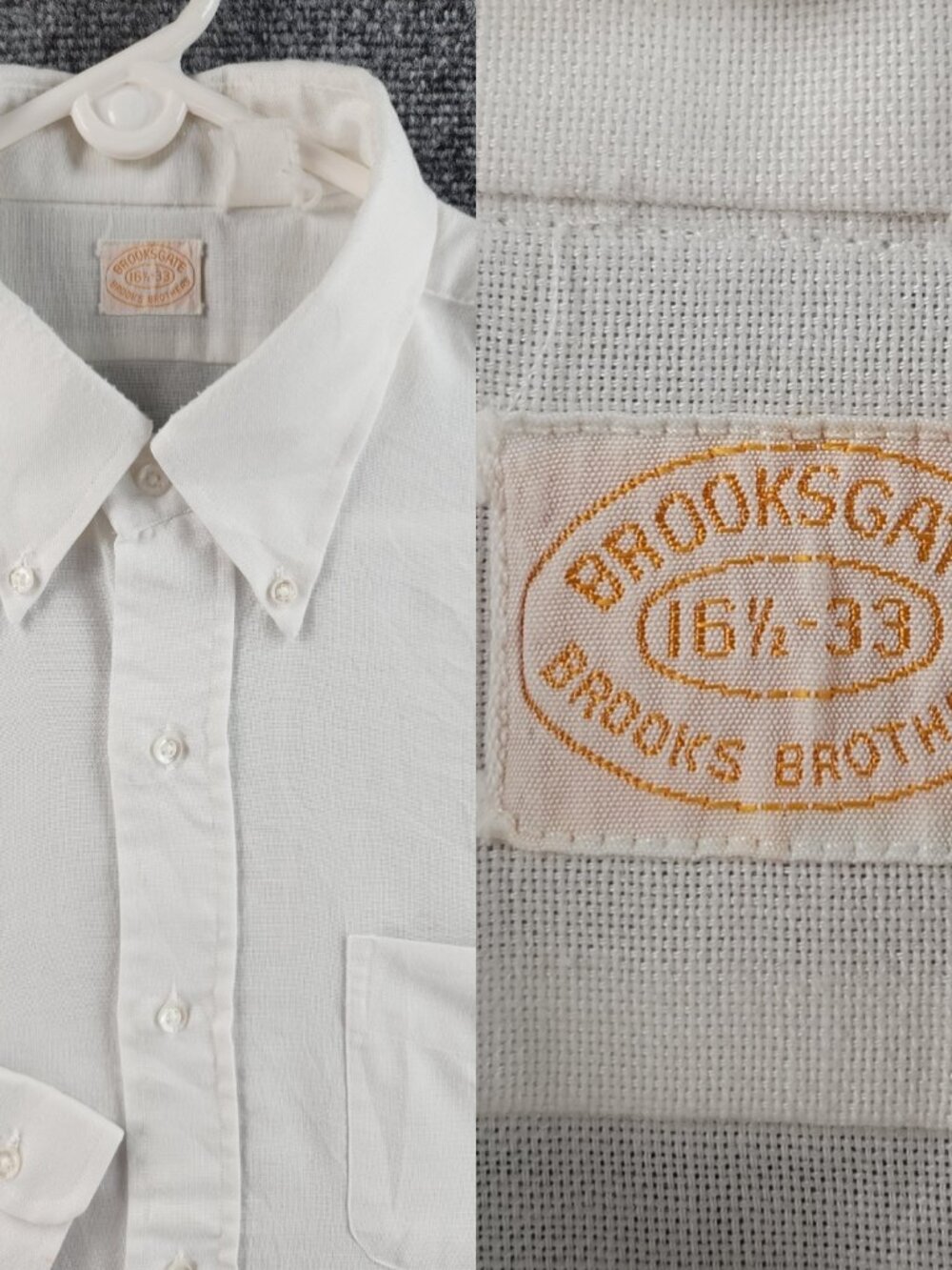 VTG Brooks Brothers Brooksgate Cotton Poly Blend Lightweight Button-Down 16.5 33